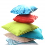 bright pillows isolated on white